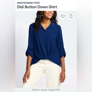 Montgomery Post Women's Navy Button Down Shirt Stitch Fix XXL